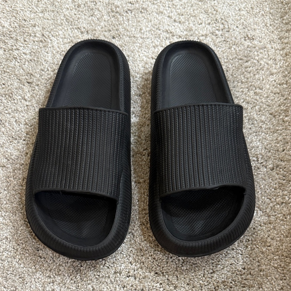 Black Slide Sandals
